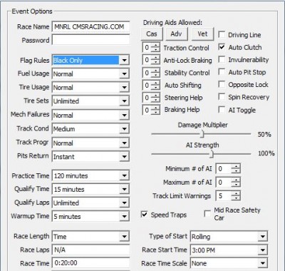 Series 1 Server Settings