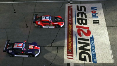 Crossing the line at Sebring.